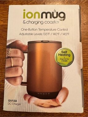 Self-Heating Coffee Mug in Metallic Bronze with Charging Coaster